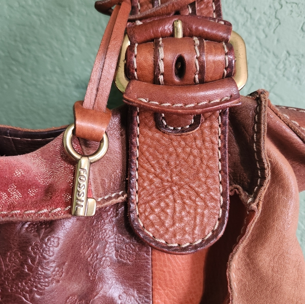 Vintage Fossil Patchwork Shoulder Bag - Picture 4 of 16